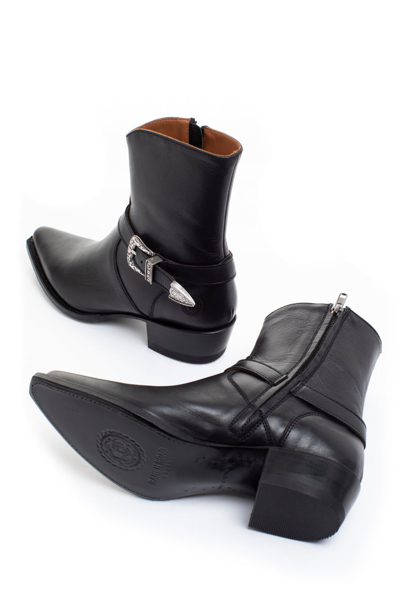 Ranch Road Boots - Scarlett Buckle Short Black - Western - Bootie - Sole Detail