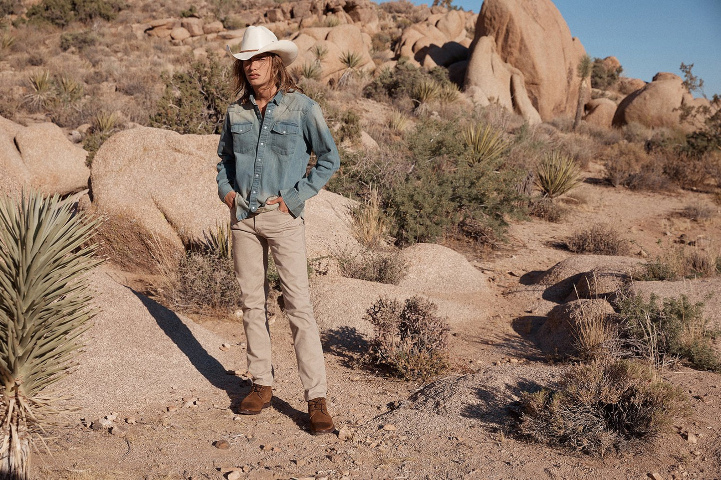 Mens Tan Leather Lace-Up Handmade Brogan Boots - Ranch Road Boots™ Model